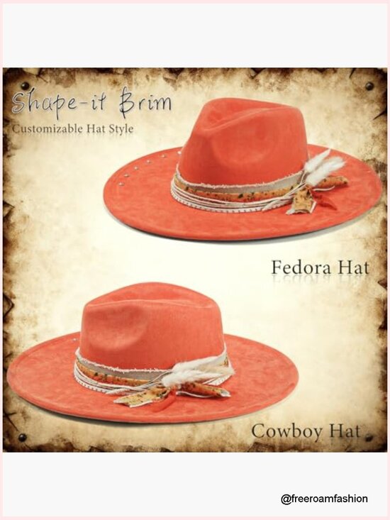 Wide Brim Fedora Hat Unisex Felt Panama Dress Up Hat One Size main image 6